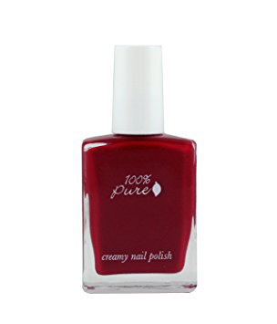 100% Pure: Creamy Nail Polish: Cherry Pop, .5 oz, All Natural, Organic Formula which is Free of the Common Carcinogens In Most Nail Polish, High Detail, Pure Finish