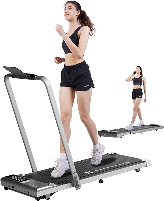 SupeRun 3 in 1 Walking Pad Treadmill- 3.0HP Folding Treadmills for Home Easy to Store, 300LBs Capacity Under Desk Treadmill Free Installation and Low Noise for Office Work