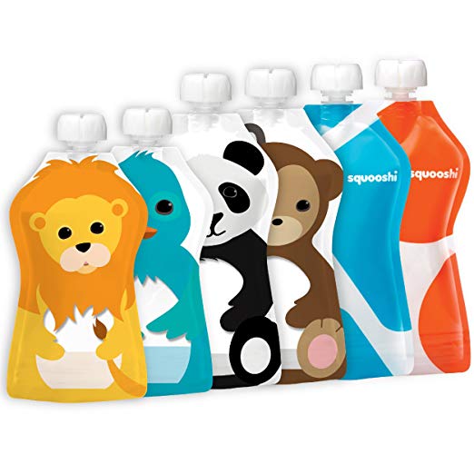 Squooshi Reusable Food Pouch | Sample Pack | 6 Pouches