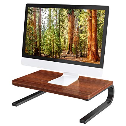 HUANUO Wood Monitor Stand - with 14.5 Inch Platform for Laptop, Printer, Tablet, TV, PC, Screen Riser to 4.6 Inch Height (1 Pack）