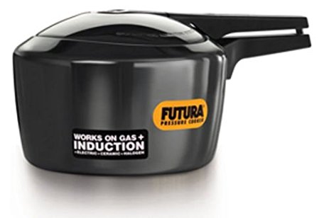 Futura Hawkins 3-Litre Hard Anodized Induction Compatible Pressure Cooker, Small, Black