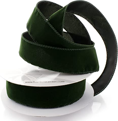 Ribbon Traditions 1.5" Wired Suede Velvet Ribbon Moss Green - 10 Yards