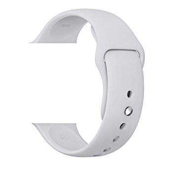 WESHOT Apple Watch Band, Silicone Soft Replacement Watch Band Strap For Apple Watch Sport Edition 42MM Fog S/M