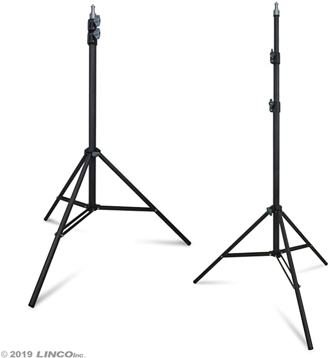 LINCO Lincostore Zenith 7 feet/225cm Photo Studio Light Stands Set of Two for HTC Vive VR, Video, Portrait, and Product Photography