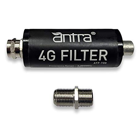 Antra ATF-700 5-700Mhz 4G LTE Filter, HDTV Signal Purifier for HDTV Antenna, pre-Amp reducing Interference from Cell Phones Cell Towers
