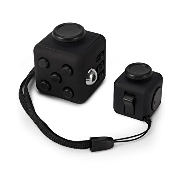 VHEM Fidget Cube Relieves Stress and Anxiety Attention Toy for Adults/Children, Black, Set of 2
