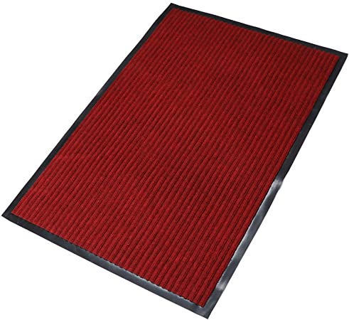 fani Heavy Duty Large Outdoor Indoor Entrance Doormat Red Waterproof Low Profile Entrance Rug Front Door Mat Patio Anti-Skid Rubber Back, 80x120cm (Red)