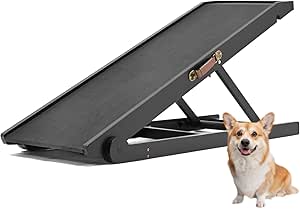 ABORON Dog Ramp,Adjustable Folding Pet Ramp for Bed,Couch,SUV - High Traction Portable Rubber Paw Ramps,Great for Small & Large Old Dogs & Cats, Supports up to 200 lbs,39.3''Long