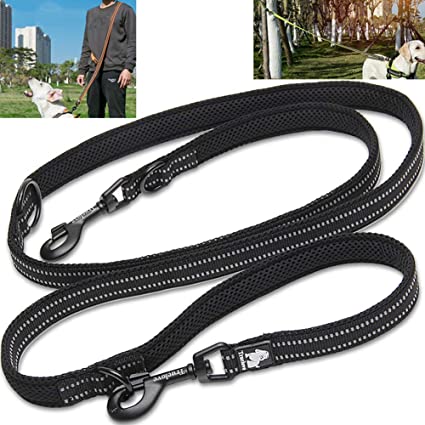 Creation Core Multi-fuctional Reflective Dog Leash with Snap Hook Adjustable Hands Free Walking Training Running Leash