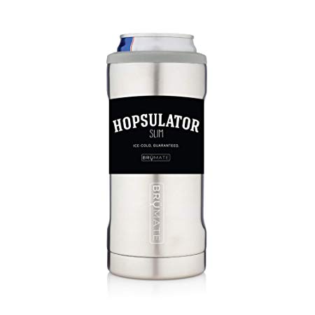 BrüMate Hopsulator Double-walled Stainless Steel Insulated Can Cooler for 12 Oz Slim Cans (Stainless)