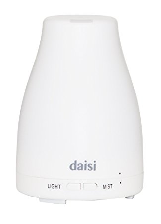 daisi Essential Oil Diffuser Aromatherapy | 7 Color Ultrasonic Cool Mist Aroma Humidifier | Auto Shut Off | Perfect for Home, Yoga, Spa, Office & Bedroom | Adjustable Mist | 100 ml