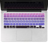 Kuzy - Purple Ombre Colors Keyboard Cover Silicone Skin for MacBook Pro 13 15 17 with or wout Retina Display iMac and MacBook Air 13 - mix Purple Ombre