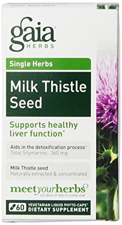 Gaia Herbs Milk Thistle Seed Liquid Phyto-Capsules, 60 Count