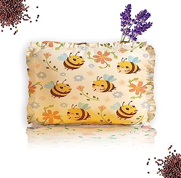 NTBAY Rai Mustard Seeds Pillow with Lavender, Baby-Round Head Shaping Baby Pillow,Neck Support Pillow Gifting 0-12 Months for Infant Microfiber Toddler