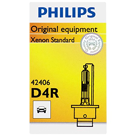 Philips D4R Standard Xenon HID Headlight Bulb, 1 Pack