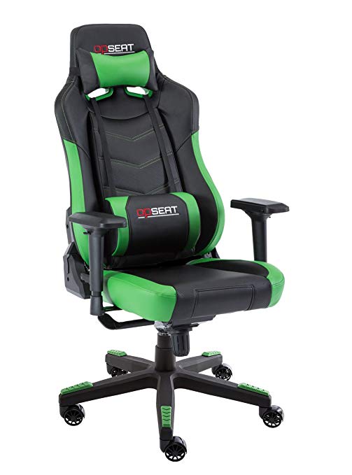 OPSEAT Grandmaster Series 2018 Computer Gaming Chair Racing Seat PC Gaming Desk Office Chair - Green
