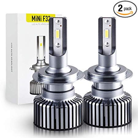 H7 LED Headlight Bulbs Conversion Kit, A-1ux All-in-One CSP Chips Low Beam Bulb - 10800LM Cool White 6000K