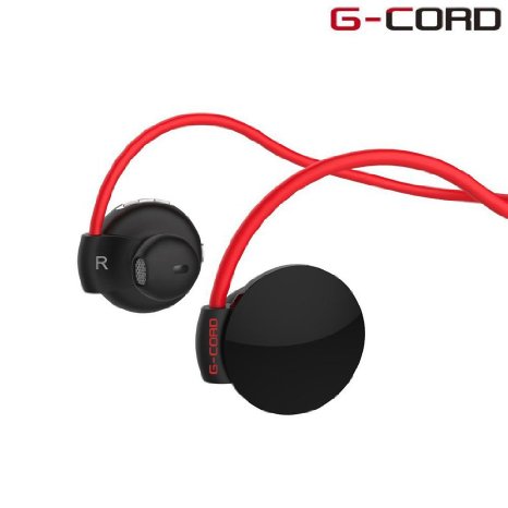 G-Cord Bluetooth 4.0 Headphones Sweat-proof Wireless Stereo Sport Running Headsets for iPhone, iPad, Samsung Galaxy, Tablet