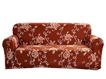 Chunyi Printed Sofa Covers 1-Piece Spandex Fabric Slipcover Sofa Coffee Rose