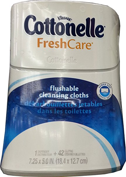 Cottonelle Fresh Care Flushable Cleansing Cloths Dispenser, 42 Count