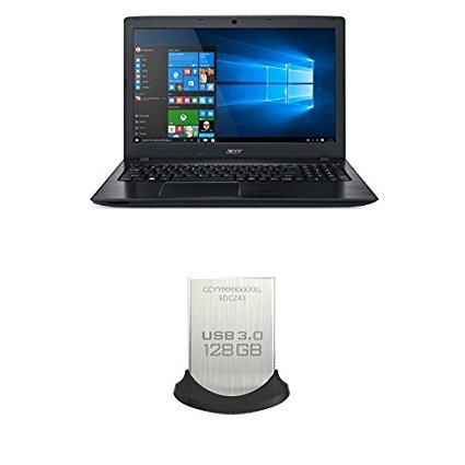 Acer Aspire E 15, 15.6 Full HD, Intel Core i5, NVIDIA 940MX, 8GB DDR4, 256GB SSD, Windows 10, E5-575G-53VG and SanDisk Ultra Fit 128GB USB 3.0 Flash Drive (SDCZ43-128G-GAM46)