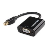Cable Matters Gold Plated Mini DisplayPort Thunderbolt8482 Port Compatible to VGA Male to Female Adapter in Black