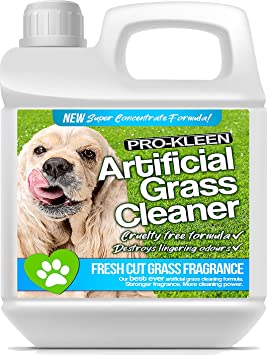 Pro-Kleen Artificial Grass Cleaner for Dogs and Pet Friendly Cruelty Free Disinfectant with Deodoriser 4 in 1 (10:1 Super Concentrate Makes 10 litres) (Fresh Cut Grass, 1L), Green