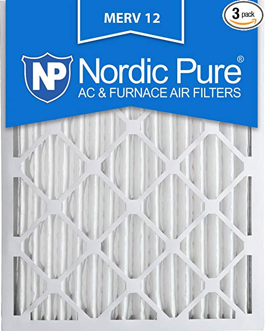 Nordic Pure 14x20x2 MERV 12 Pleated AC Furnace Air Filters 14x20x2 3 Pack