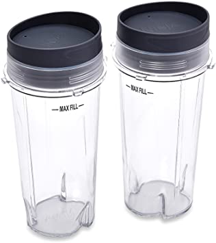 Ninja Single Serve Cups with Lids, Clear, 16-Ounce