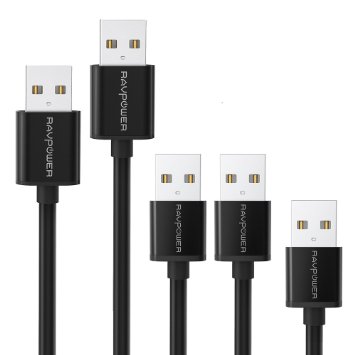Micro USB Cable RAVPower 5-Pack in Assorted Lengths 1ft 3ft X2 6ft 10ft High Speed USB 20 A Male to Micro B Sync Charger Data Cord Black