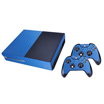 Vinyl Skin for XBOX ONE, PeleusTech Carbon Fiber Vinyl Sticker Skin Wrap Cover Protector for XBOX ONE Console and 2 Controller - Blue