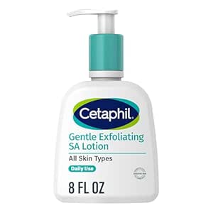 Cetaphil Gentle Exfoliating SA Lotion, Lightweight Moisturizer for All Skin Types, 8 Oz Pump Bottle, Salicylic Acid, Mandelic Acid & Gluconolactone, Gently Exfoliates, Dermatologist Recommended Brand