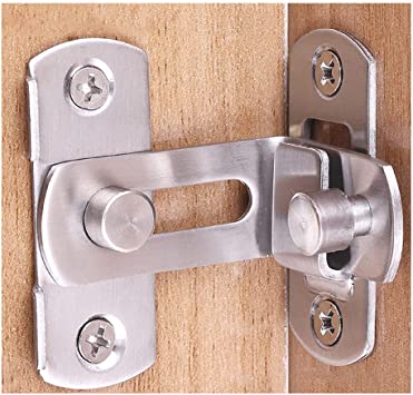 ADA Sliding Door Lock, Sliding barn Door Lock and Latch Bolt Lock cam Lock, 90 Degree Moving Door Right Angle Buckle Privacy Latch