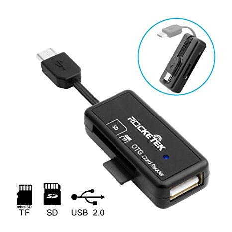 Rocketek Micro USB OTG Memory Card Reader for Andriod Devices - Support SD / Micro SD Card / U Disk / Mouse / Keybord etc