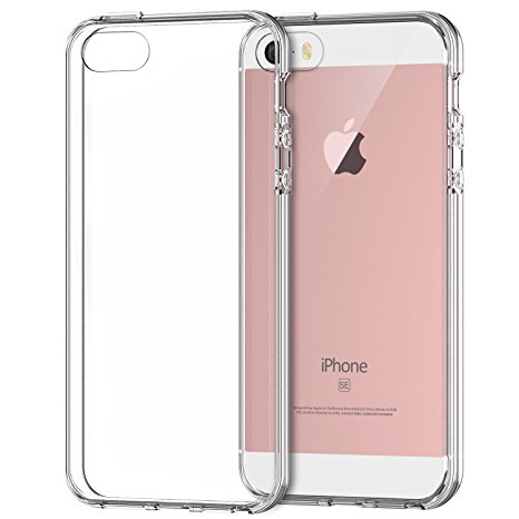 iPhone SE Case, JETech iPhone SE 5S 5 Case Shock-Absorption Bumper with Anti-Scratch Clear Back (Crystal Clear)