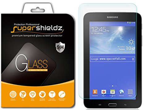 Samsung Galaxy Tab E Lite 7.0 / Tab 3 Lite 7.0 Tempered Glass Screen Protector, Supershieldz Ballistics Glass 0.3mm 9H Hardness Anti-Scratch, Anti-Fingerprint, Bubble Free - Retail Packaging