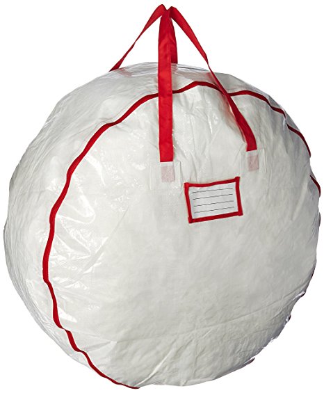 Elf Stor Deluxe White Holiday Christmas Wreath Storage Bag For 30" Wreaths (30" x 10")