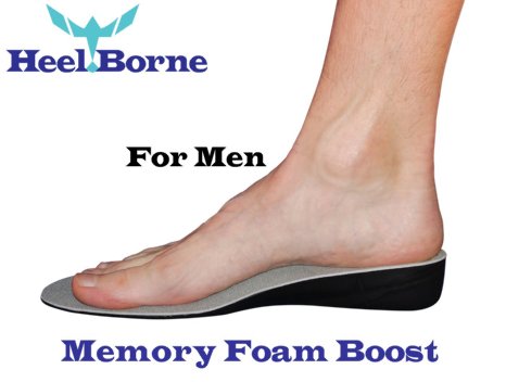 The Memory Foam Boost 2.5 CM (1 Inch) Height Increasing Insole by Heelborne Ergonomic Height Increasing Insoles For All Day Wear