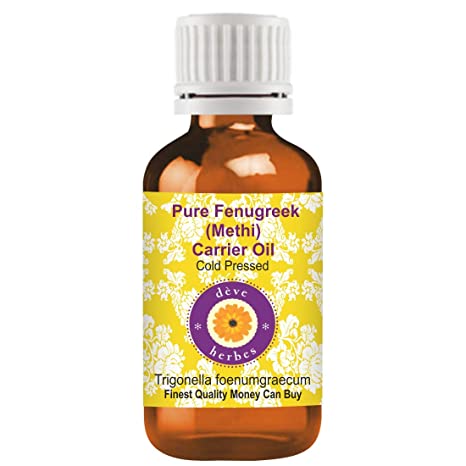 Deve Herbes Pure Fenugreek (Methi) Carrier Oil (Trigonella foenumgraecum) 100% Natural Therapeutic Grade Cold Pressed (15ml (0.50 Ounce) with Plastic Euro Dropper)