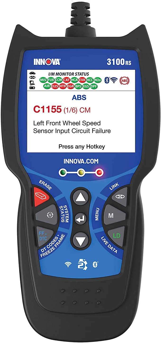 INNOVA 3100RS Code Scanner - Professional OBD2 Scanner - Smog Test Scan Tool - SRS & Oil Light Reset - RepairSolutions2 App