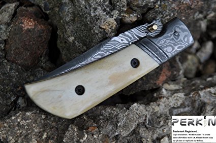 Now on Sale - Custom Handmade Damascus Pocket Knife - Beautiful Folding Knife