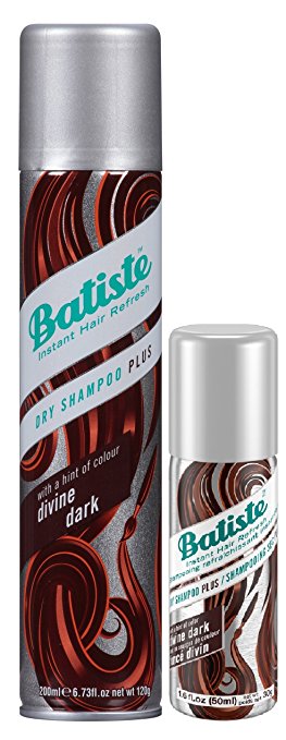 Batiste Dry Shampoo Divine Dark 6.73 oz Plus Mini 1.6 oz Travel Size