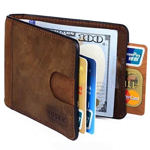 Slim Mens Wallets for Men - RFID with Strap Money Clip - Premium Quality