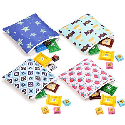 Reusable Sandwich bags Snack Bag Dishwasher Safe Eco Friendly for Kids (4 pack star)