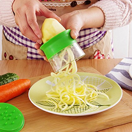 Deallink Vegetable Spiralizer Non Slip Hand Held Vegetable Cutter Spiral Slicer for Noodles Zucchini Beet Cucumber Spaghetti Pasta Maker（With Stainless Steel Brush）