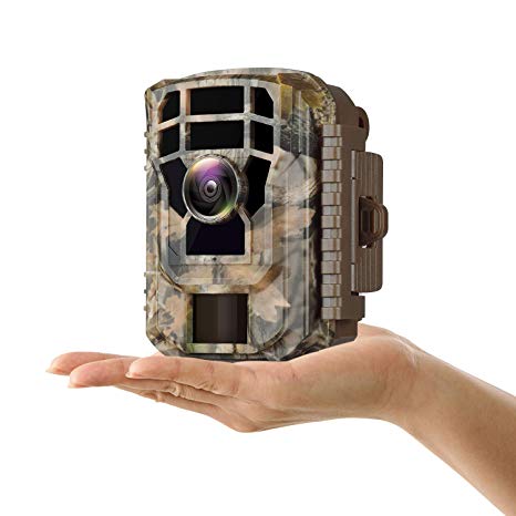 Campark Mini Trail Game Camera-1080P HD Hunting Camera Waterproof Scouting 12MP Wildlife Camera with 120° Wide Angle Lens and Night Vision 2” LCD IR LEDs