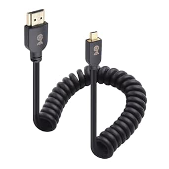 Cable Matters 48Gbps 8K Micro HDMI Coiled Cable 1-3ft with 8K@60Hz, 4K@240Hz and HDR Support, Micro HDMI Cable Coiled for Laptops, Cameras, DSLRs, Camcorders, Portable Screens and Monitors