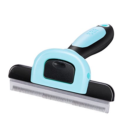 Magicfly  Pet Deshedding Comb Tool & Pet Grooming Brush Tool For Small, Medium & Large Dogs   Cats With Short to Long Hair (Blue)