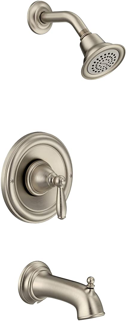 Moen T2153EPBN Brantford Posi-Temp Pressure Balancing Eco-Performance Tub and Shower Trim Kit Valve Required, Brushed Nickel