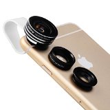 Mpow 3 in 1 Clip-On 180 Supreme Fisheye  065X Wide Angle  10X Macro Lens for For iPhone 6S 6 5S Android and All Other Smartphones